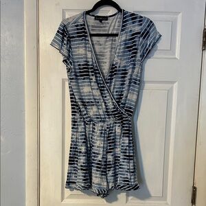 Derek Heart Navy and White Striped Top